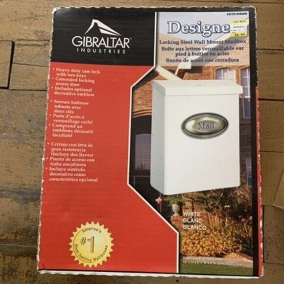 Gilbralter Industries White Designer Locking Wall Mount Mailbox *New* - Picture 1 of 5